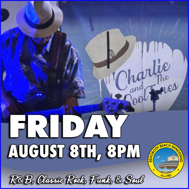 🎶 Friday at 8pm, get ready for a high-energy night with Charlie and The CoolTones at the Bandstand! This talented group brings a dynamic mix of rhythm and blues, classic rock, funk, soul, and country — all delivered with top-tier musicianship and feel-good vibes. Their genre-blending sound and engaging stage presence make them a favorite across the region. Don’t miss it! 🎸🎷
