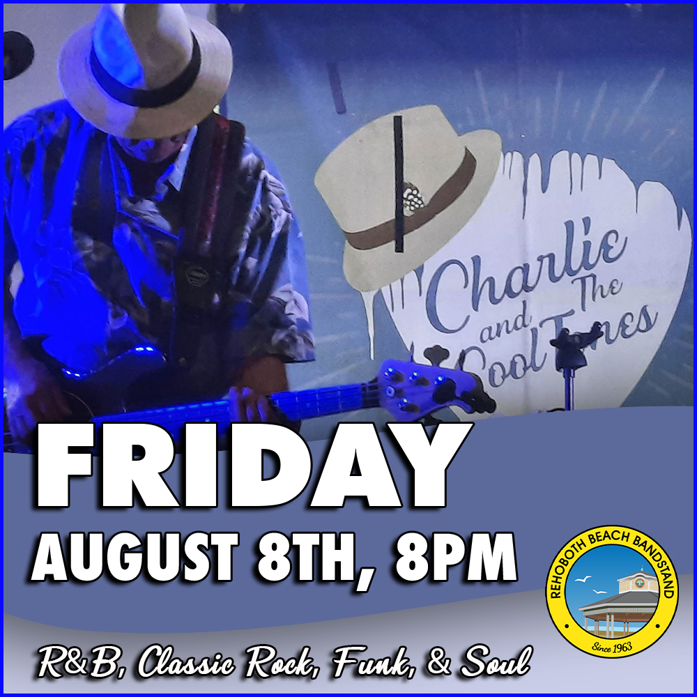 🎶 Friday at 8pm, get ready for a high-energy night with Charlie and The CoolTones at the Bandstand! This talented group brings a dynamic mix of rhythm and blues, classic rock, funk, soul, and country — all delivered with top-tier musicianship and feel-good vibes. Their genre-blending sound and engaging stage presence make them a favorite across the region. Don’t miss it! 🎸🎷