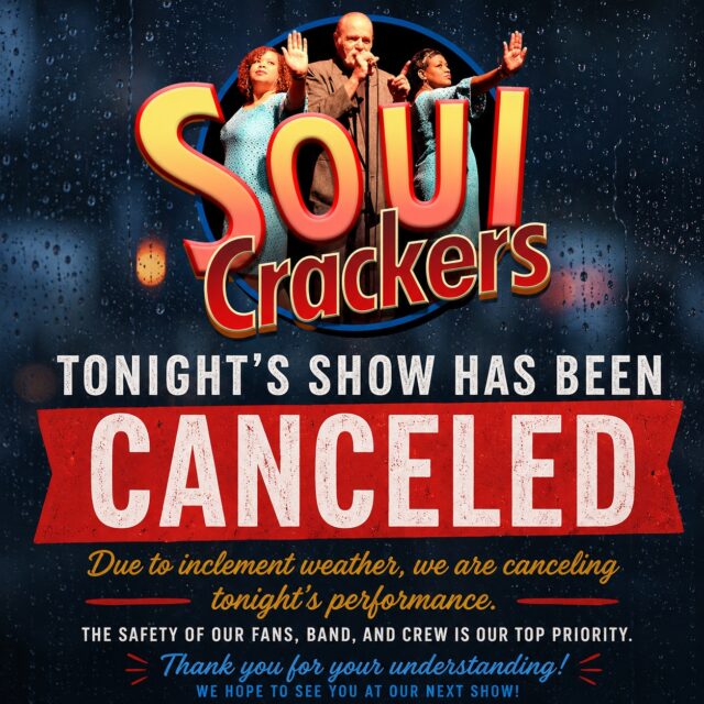 ⛈️ Due to inclement weather, tonight’s performance featuring the Soul Crackers has been canceled. The safety of our audience, performers, and crew remains our top priority as weather conditions continue to impact the area this evening.

We appreciate your understanding and support, and we look forward to welcoming Soul Crackers back to the Bandstand in the future. Stay safe, and thank you for supporting live music in Rehoboth Beach.
