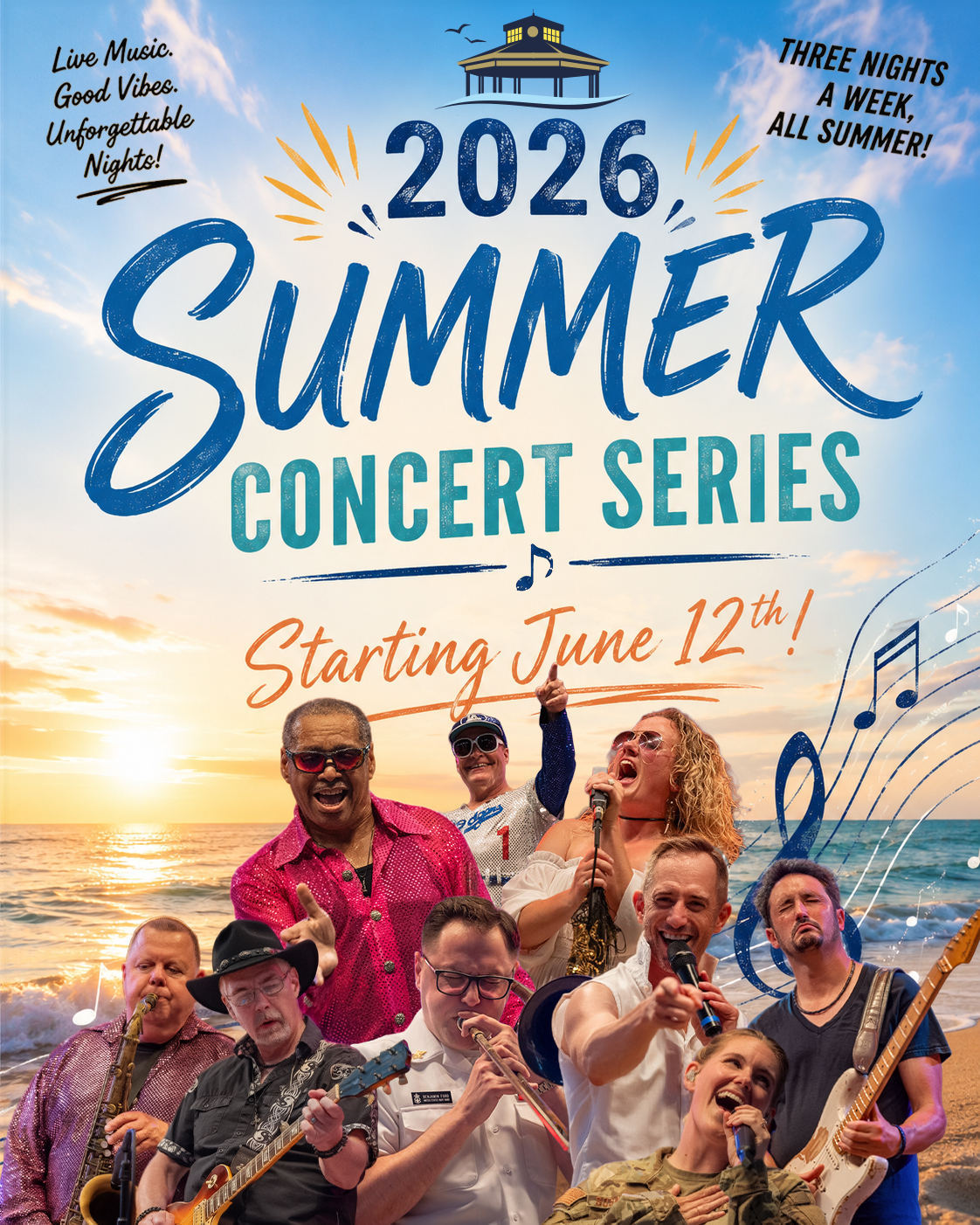 🎶 Summer is almost here!

The 2026 Rehoboth Beach Bandstand Summer Concert Series is just around the corner, and we’re looking forward to another season of unforgettable evenings by the water!

Beginning June 12th, enjoy absolutely FREE performances featuring crowd favorites, exciting new artists, and a wide variety of musical styles! From classic rock and tribute acts to country, big band, and more, bring your family and friends, grab a seat under the stars, and join us for a summer filled with great music and lasting memories.

We can’t wait to see you at the Bandstand this summer! 🌊🎵☀️
