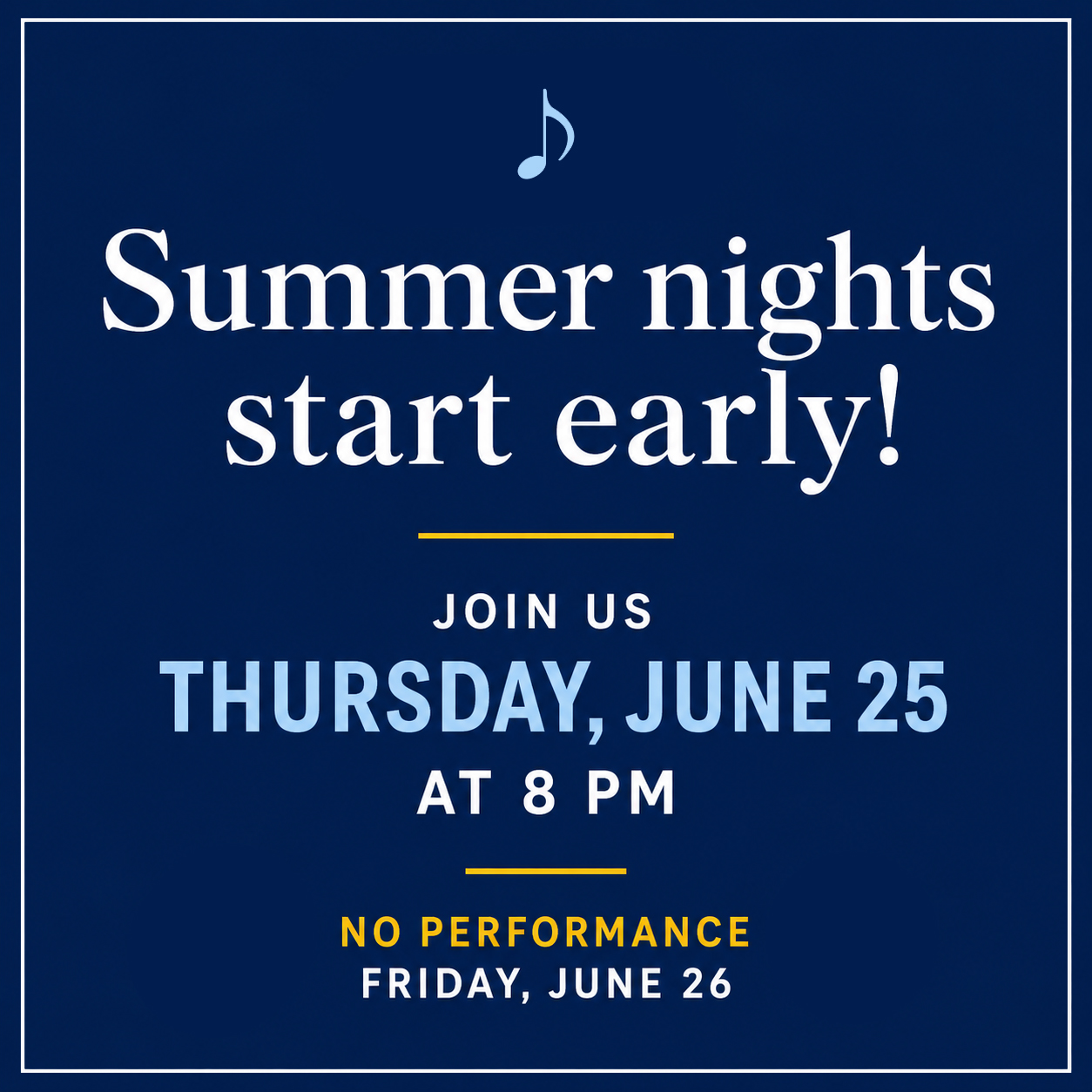 🎶 A special week at the Rehoboth Beach Bandstand!

This week, we'll be enjoying live music on Thursday, Saturday, and Sunday as part of our Summer Concert Series.

While there will be no performance on Friday evening, we encourage everyone to spend some time exploring the many restaurants, shops, and local businesses that help make Rehoboth Beach such a special place to visit. Their hard work, hospitality, and dedication are a big part of what makes our community thrive.

We'll see you Thursday night at 8 PM to kick off another great weekend of music by the beach! 🌊🎵