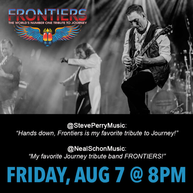 🎸 This Friday | 8 PM 🎸

Get ready to relive the music of one of rock's most legendary bands as Frontiers – The Ultimate Journey Tribute Band takes the Rehoboth Beach Bandstand stage!

From soaring vocals and unforgettable guitar solos to the arena anthems you know by heart, Frontiers delivers an authentic Journey experience packed with classics like "Don't Stop Believin'," "Any Way You Want It," "Faithfully," "Separate Ways," and more!