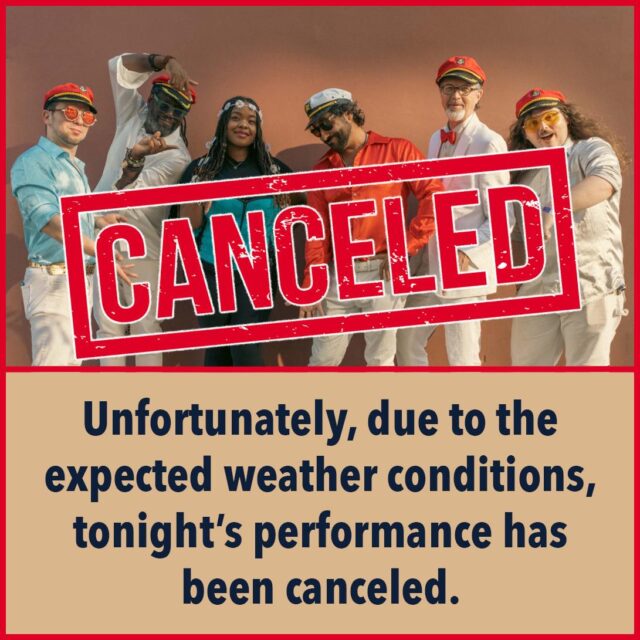 🚨 TONIGHT’S YACHT ROCK SET HAS BEEN DOCKED

🛥️🌧️ Ahoy, yacht rock friends! It looks like Mother Nature is sending in some high winds and heavy rain to groove through right around showtime, so tonight’s smooth-sailing concert will have to dock for the evening.

🦞 As much as we’d love to kick back and enjoy the smooth sounds of the Yacht Lobsters, tonight just isn’t the night to rock the boat!

🎶 Thanks for understanding, and we hope to see you back at the Bandstand soon!